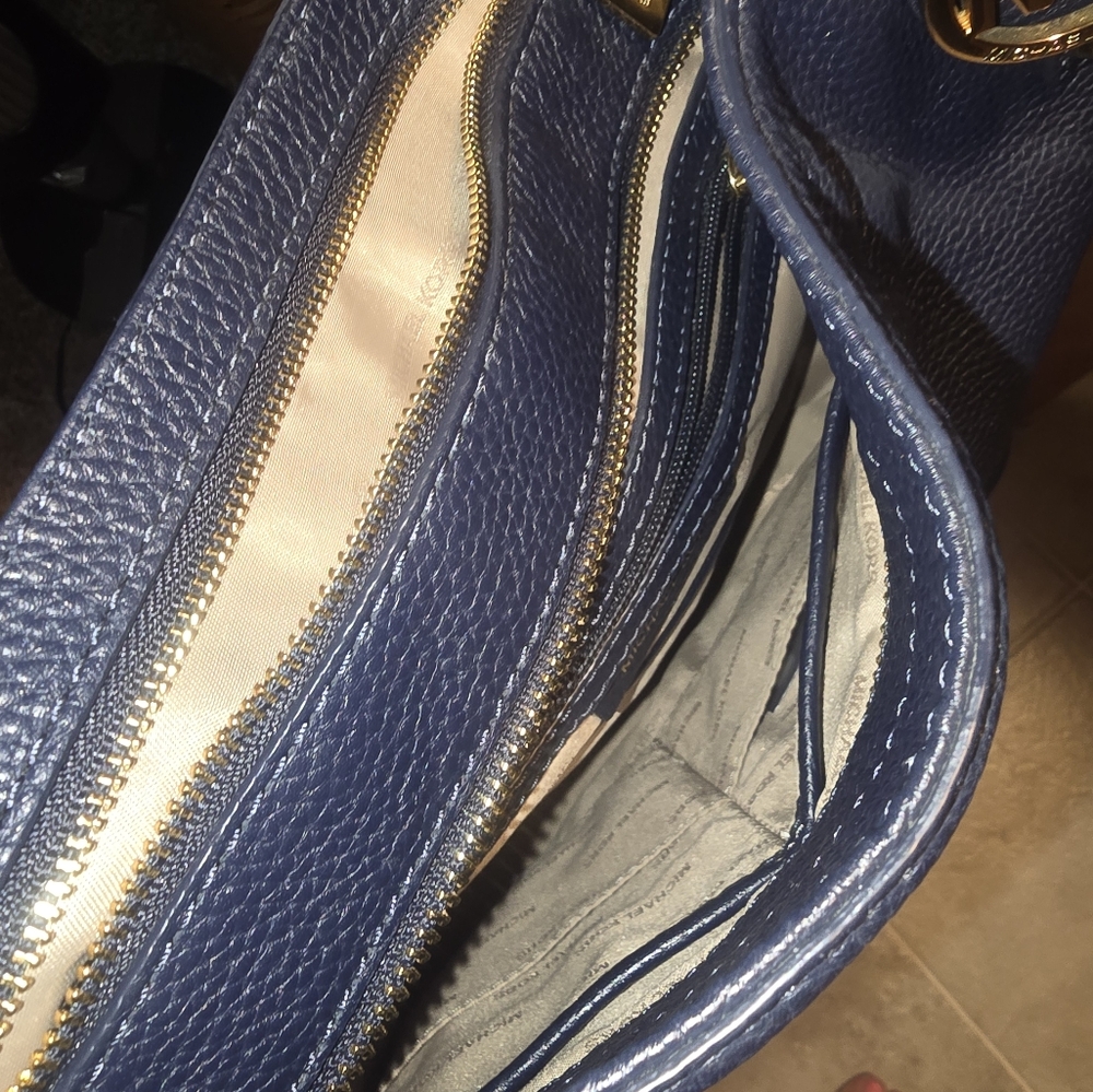 Michael Kors Blue Leather Hobo Bag - Picture 4 of 6